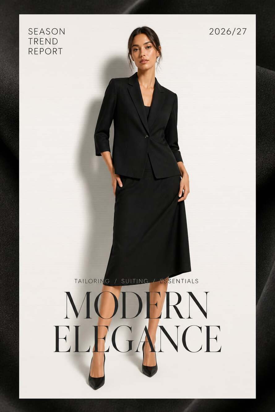 Dana Buchman Woman Black Viscose Blend 2-Piece Skirt Suit Set Size 14